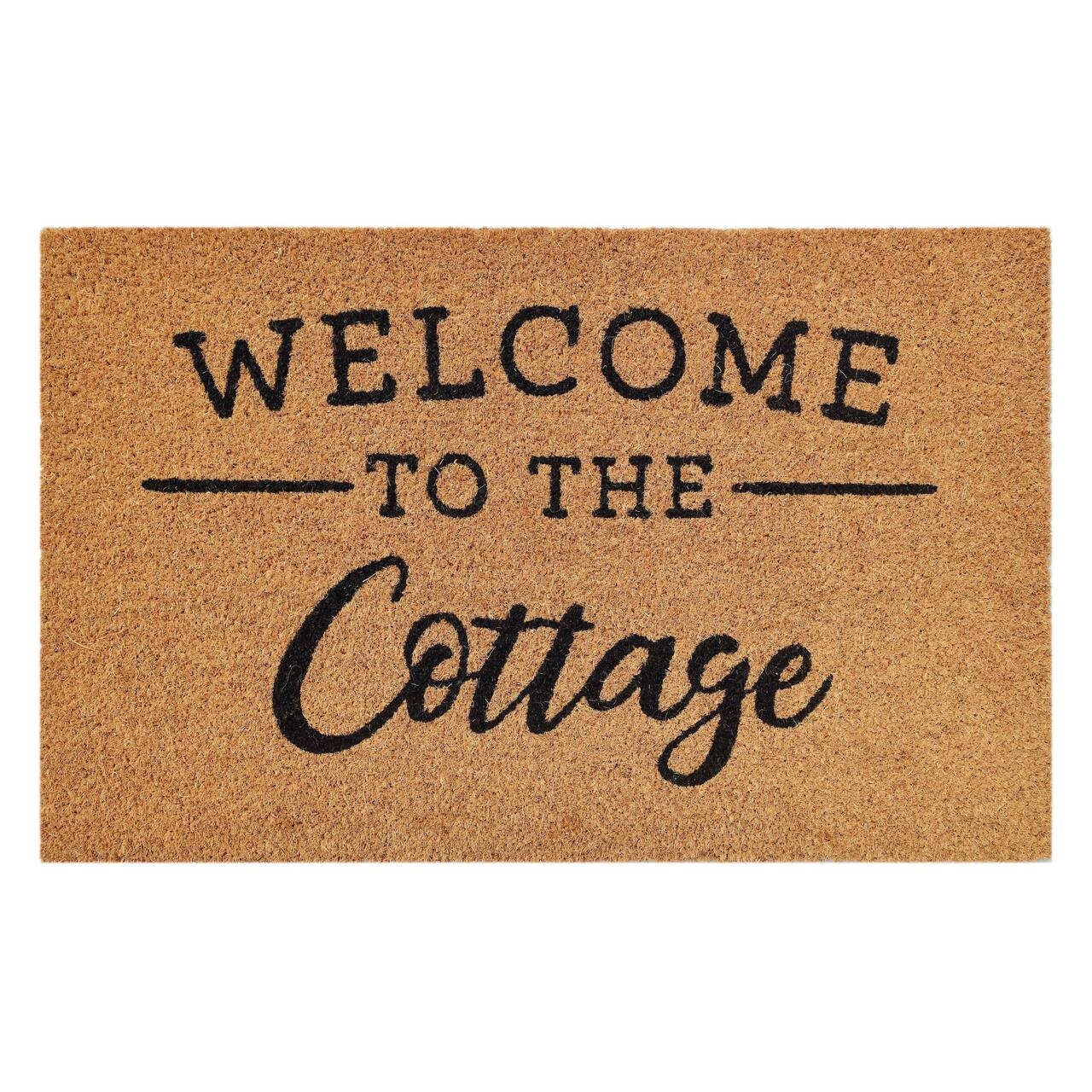 28.75" Brown Welcome to the Cottage Doormat by Celebrate It™